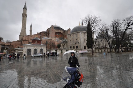 Erynn and Greta - Hagia Sophia in the Rain1